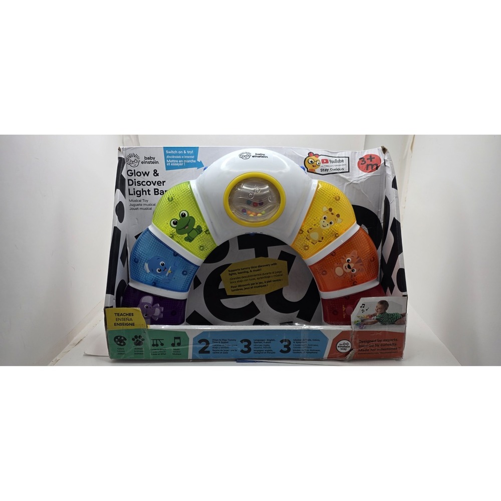 Baby Einstein Glow & Discover Light Bar Activity Station, English Fr, Spanish.